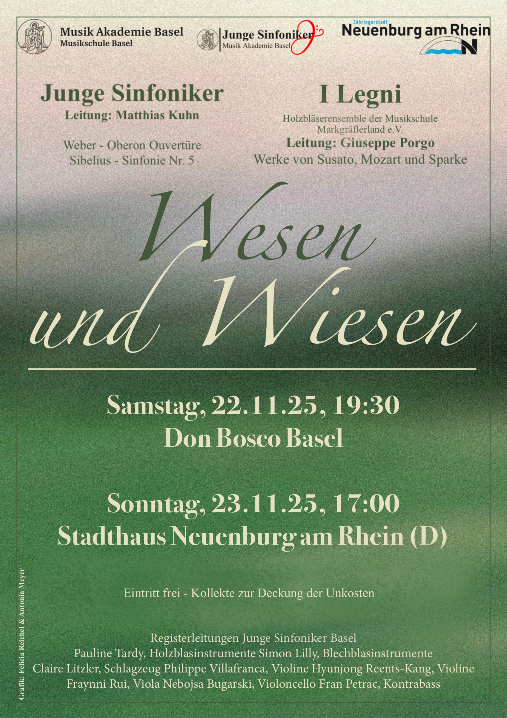 Doppelkonzert mit den Basler Sinfonikern am 23.11. in Neuenburg